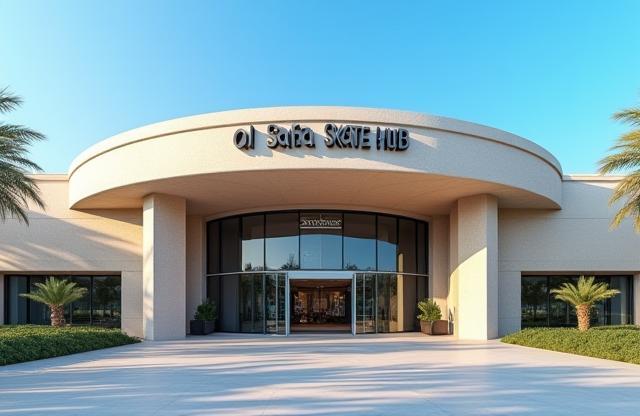 Exterior view of Al Safa Skate Hub entrance building